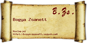 Bogya Zsanett névjegykártya